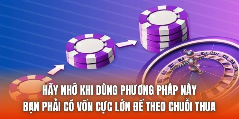 Hãy nhớ khi dùng phương pháp này, bạn phải có vốn cực lớn để theo chuỗi thua